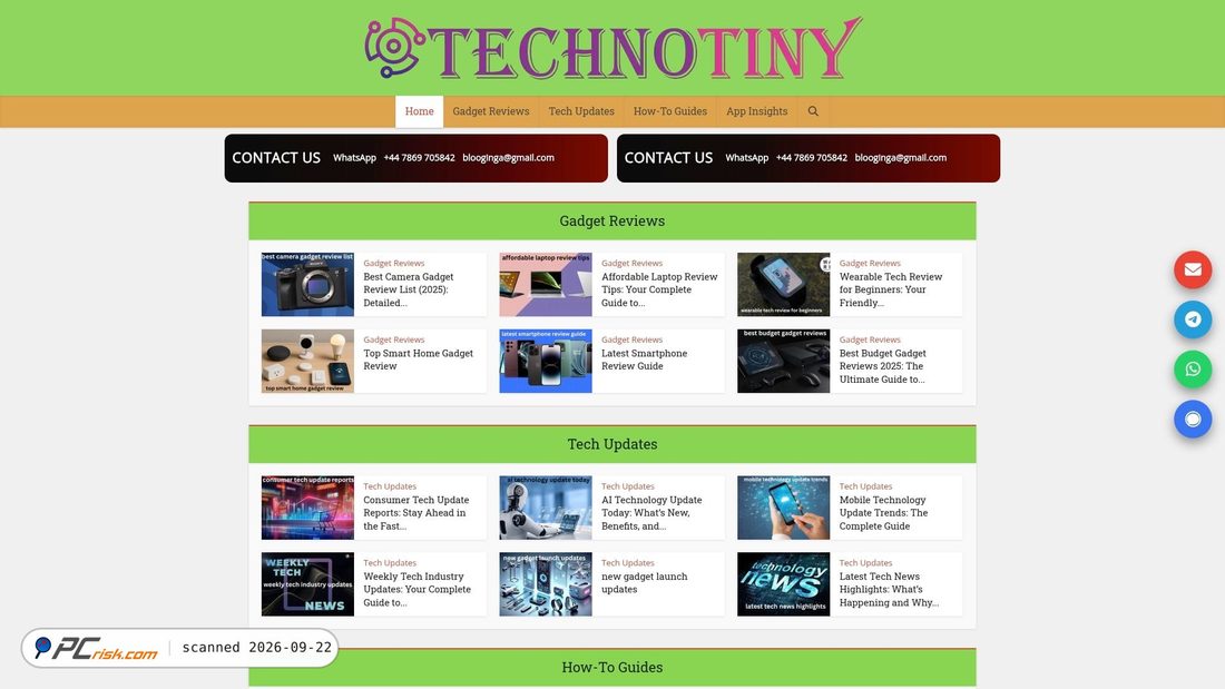 Screenshot von technotiny.com