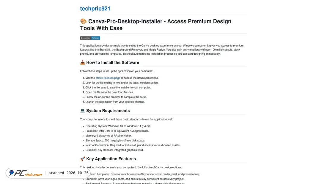 Screenshot von techpric921.github.io