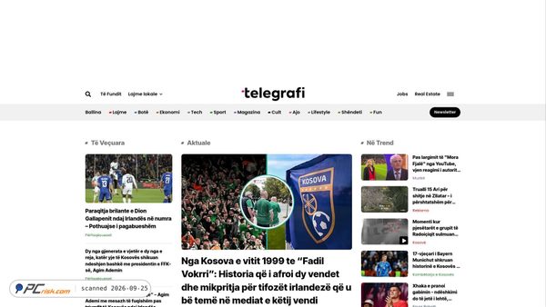 telegrafi.com screenshot