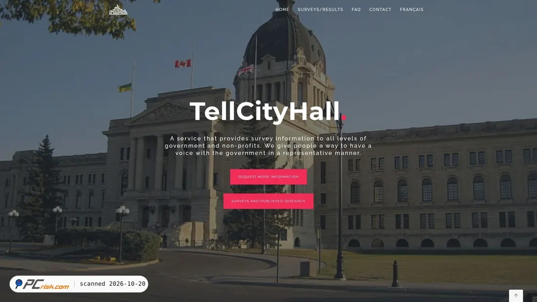 Captura de ecrã de tellcityhall.ca