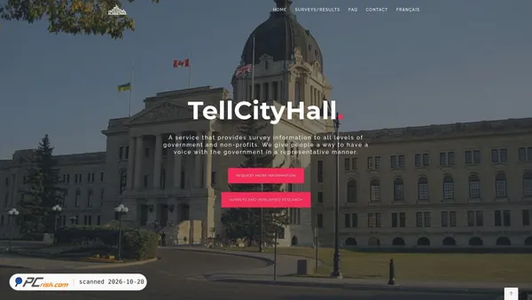 Captura de ecrã de tellcityhall.ca