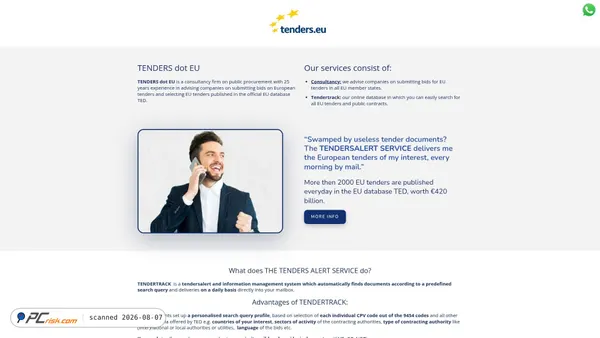 tenders.com screenshot