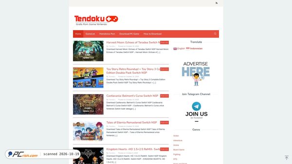 Captura de ecrã de tendoku.com