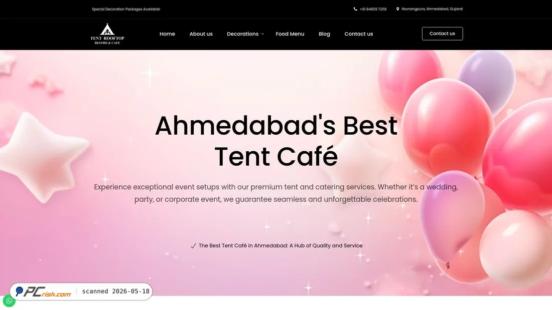 Screenshot of tentrooftoprestrocafe.com