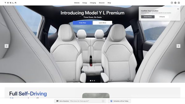 tesla.com screenshot