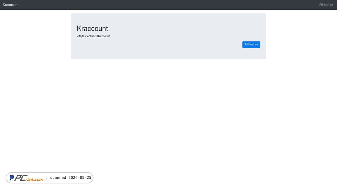 Screenshot of test-kraccount.krakenus.cz
