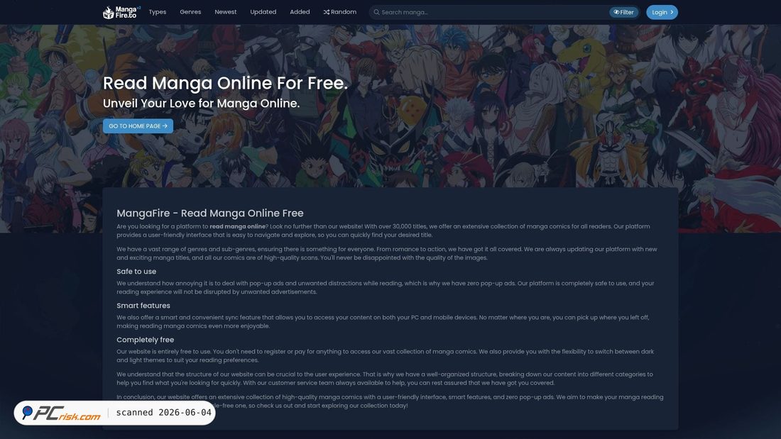Screenshot of test.mangafire.to