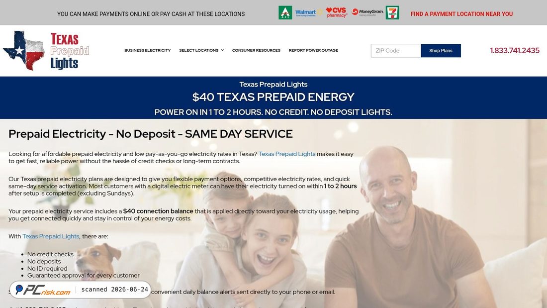 Screenshot di texasprepaidlights.com