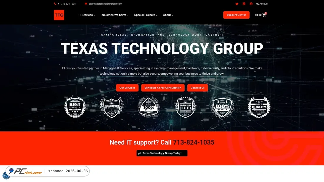 Screenshot van texastechnologygroup.com