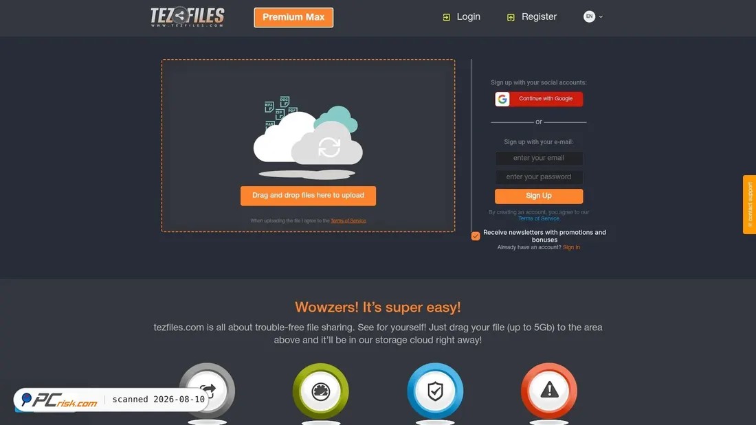 Screenshot of tezfiles.com