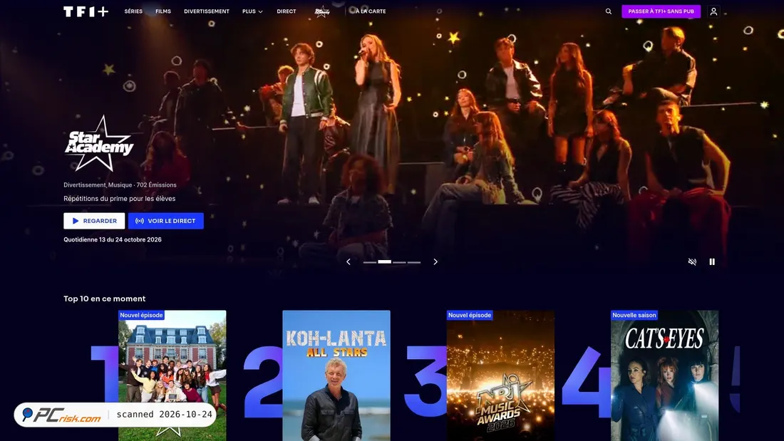 Screenshot of tf1.fr
