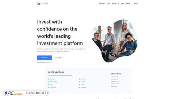 tfxcent.com screenshot