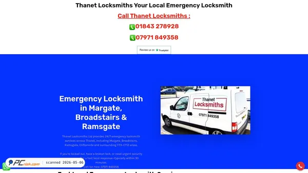 thanetlocksmiths.co.uk screenshot
