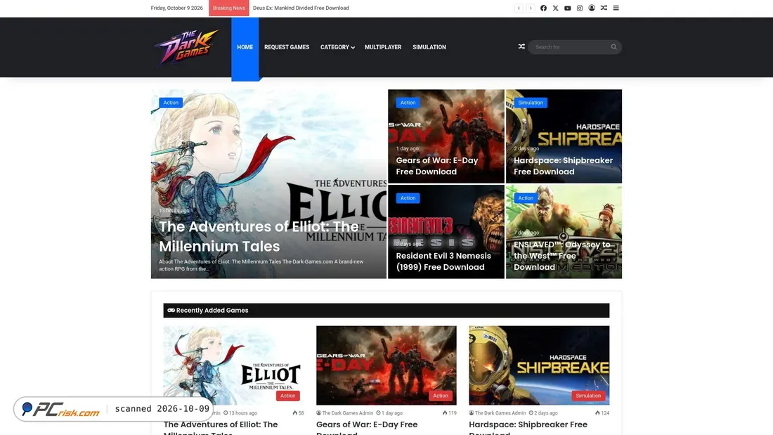 Zrzut ekranu the-dark-games.com