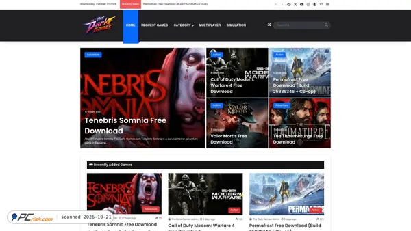 Captura de ecrã de the-dark-games.com