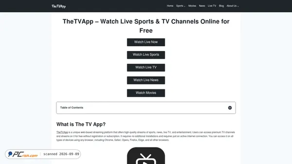 the-tvapp.com Screenshot