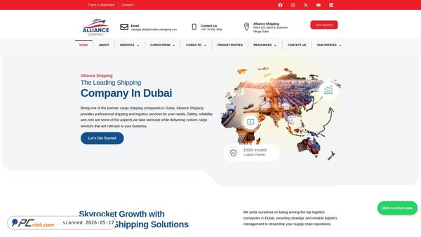 theallianceshipping.com screenshot