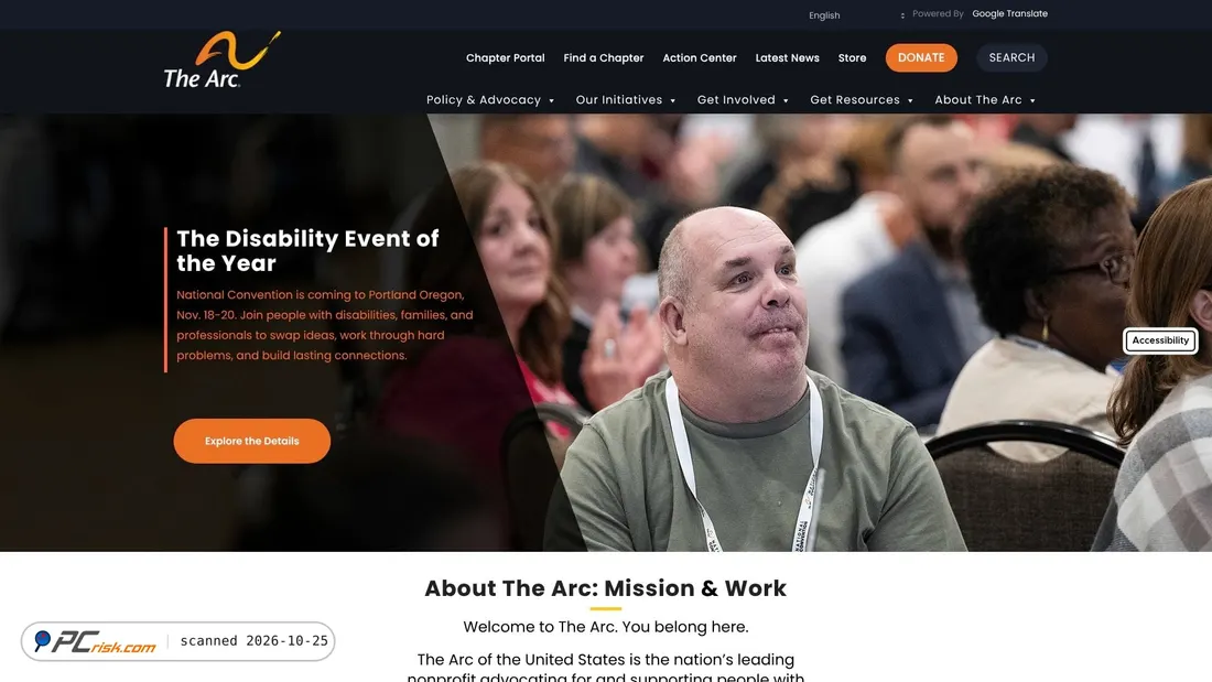 Screenshot of thearc.org