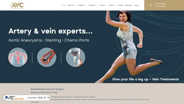 theartofveincare.com.au screenshot