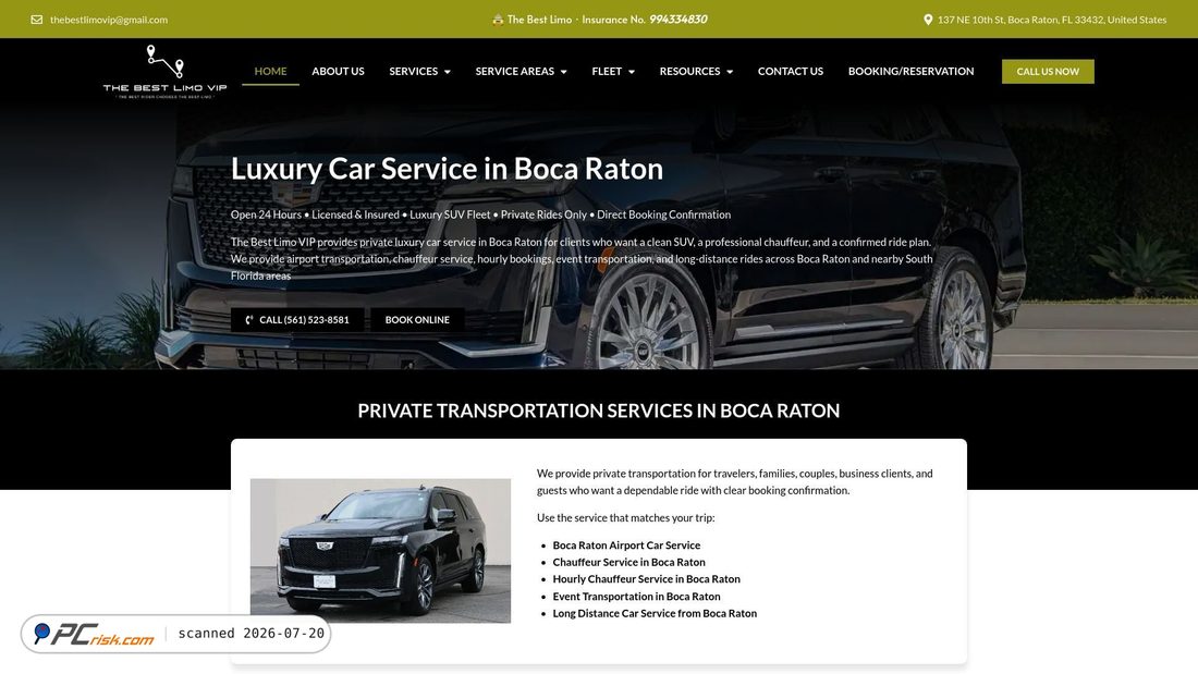 Screenshot of thebestlimovip.com