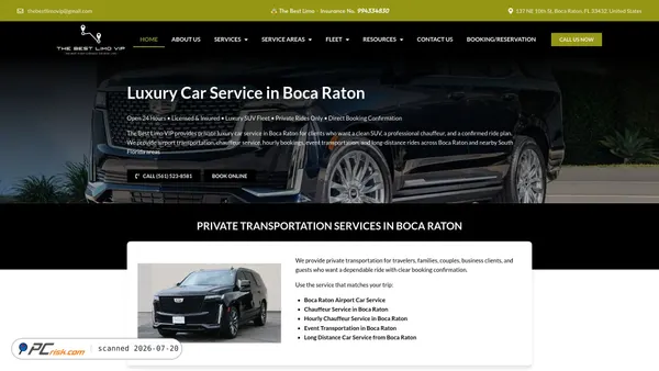 thebestlimovip.com screenshot