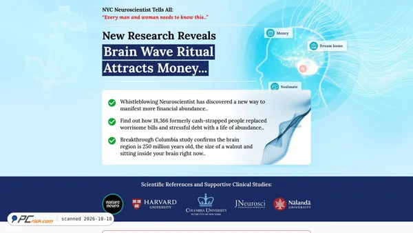 Captura de ecrã de thebillionairebrainwave.com