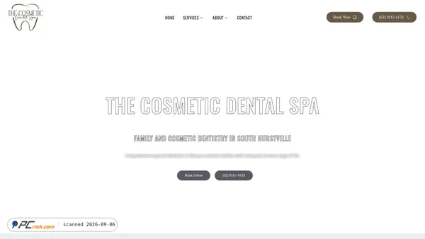 Captura de ecrã de thecosmeticdentalspa.com.au