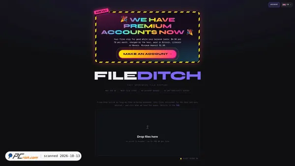 Captura de ecrã de theditch.st