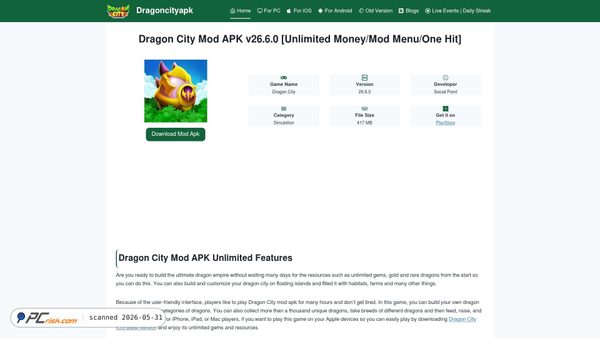 thedragoncityapks.com screenshot