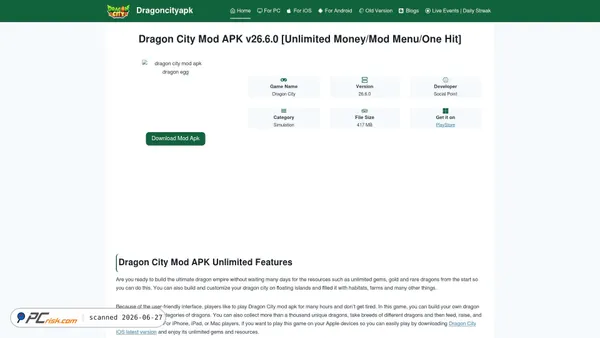 thedragoncityapks.com screenshot