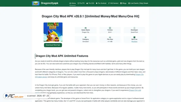 thedragoncityapks.com screenshot