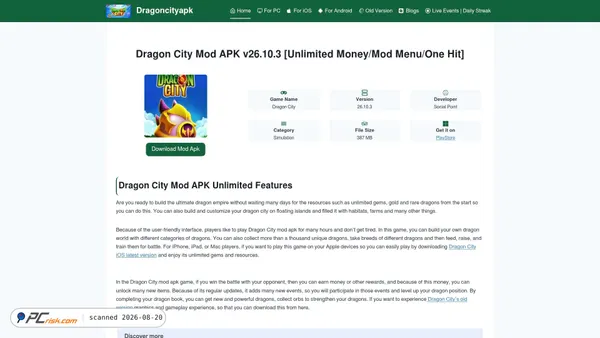thedragoncityapks.com screenshot