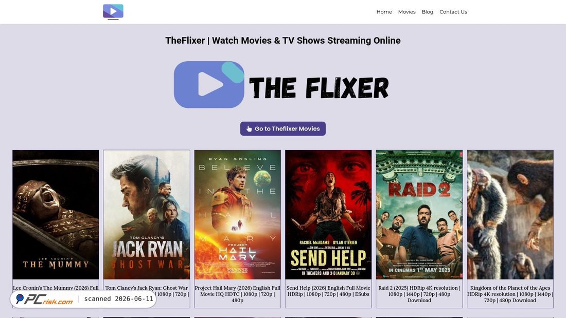 Screenshot of theflixer.net