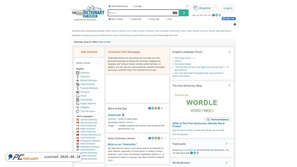 thefreedictionary.com screenshot