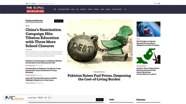 Captura de ecrã de theglobalnewswire.com