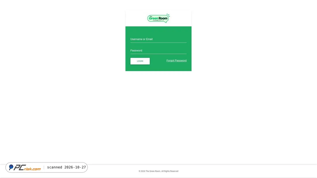 Screenshot of thegreenroomcommunity.com