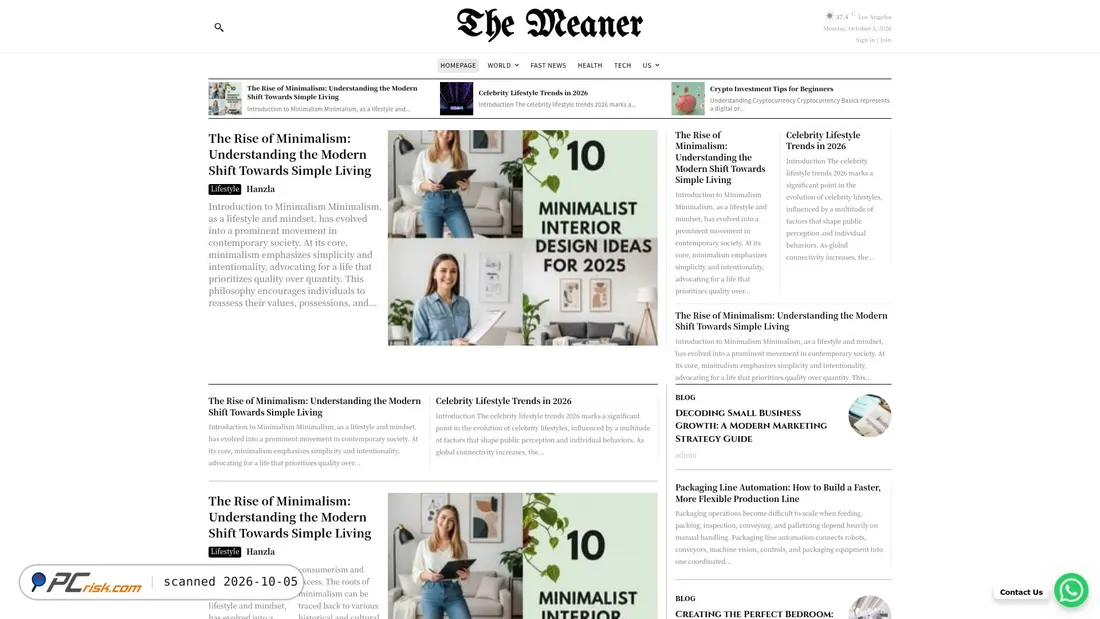 Captura de ecrã de themeaner.com