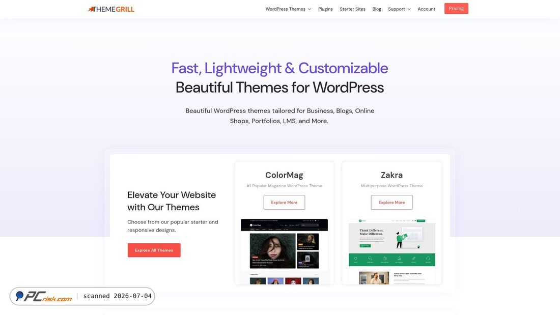Screenshot of themegrill.com