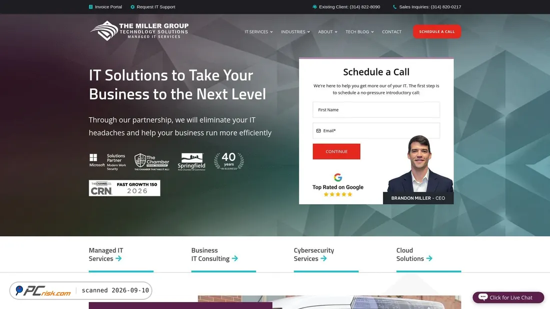 Screenshot di themillergroup.com