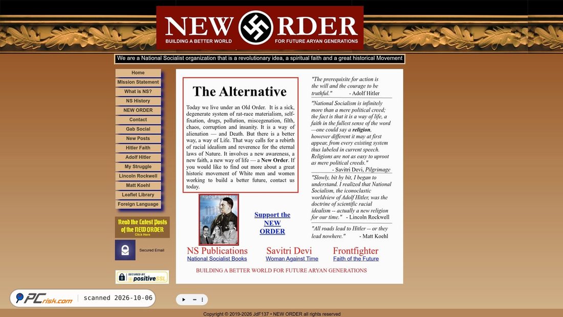 Captura de ecrã de theneworder.org