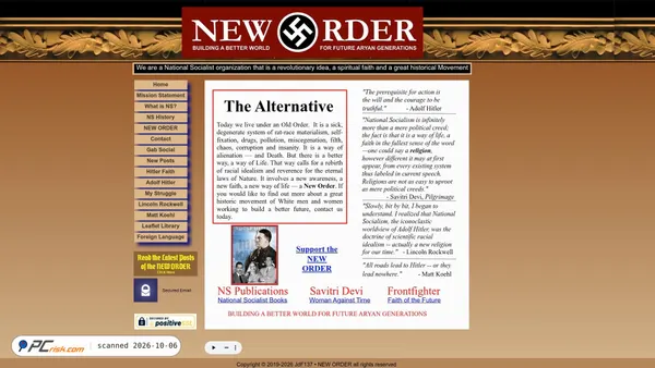 Captura de ecrã de theneworder.org
