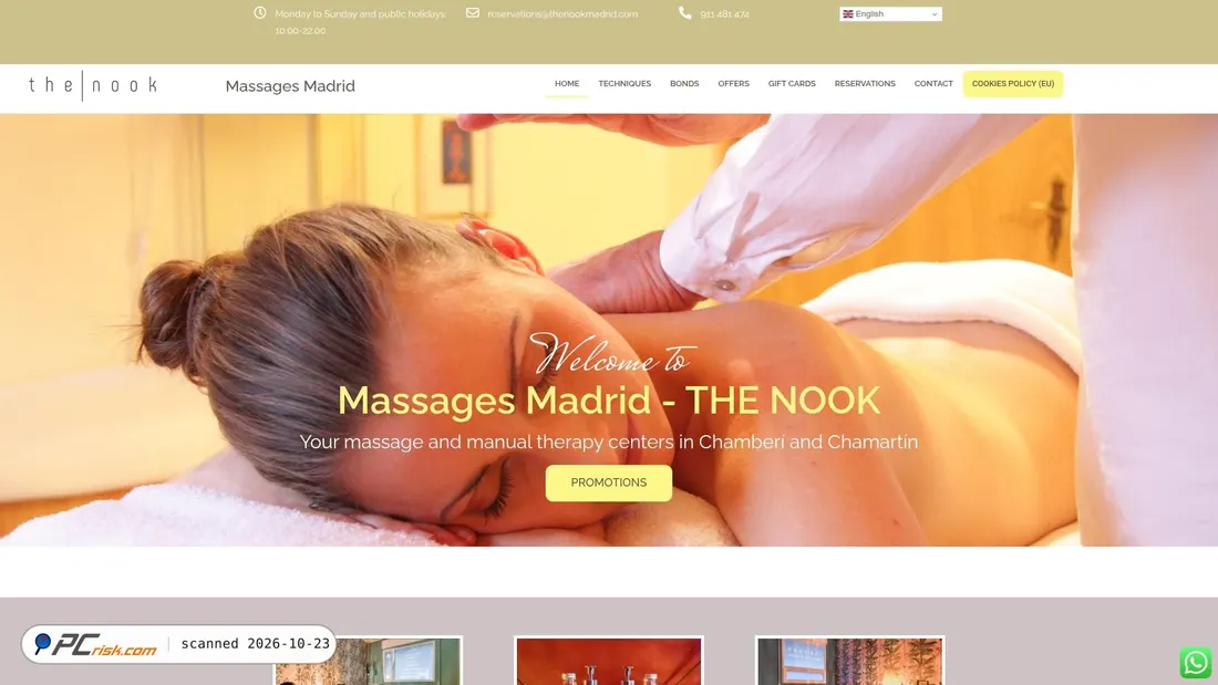 Screenshot of thenookmadrid.com