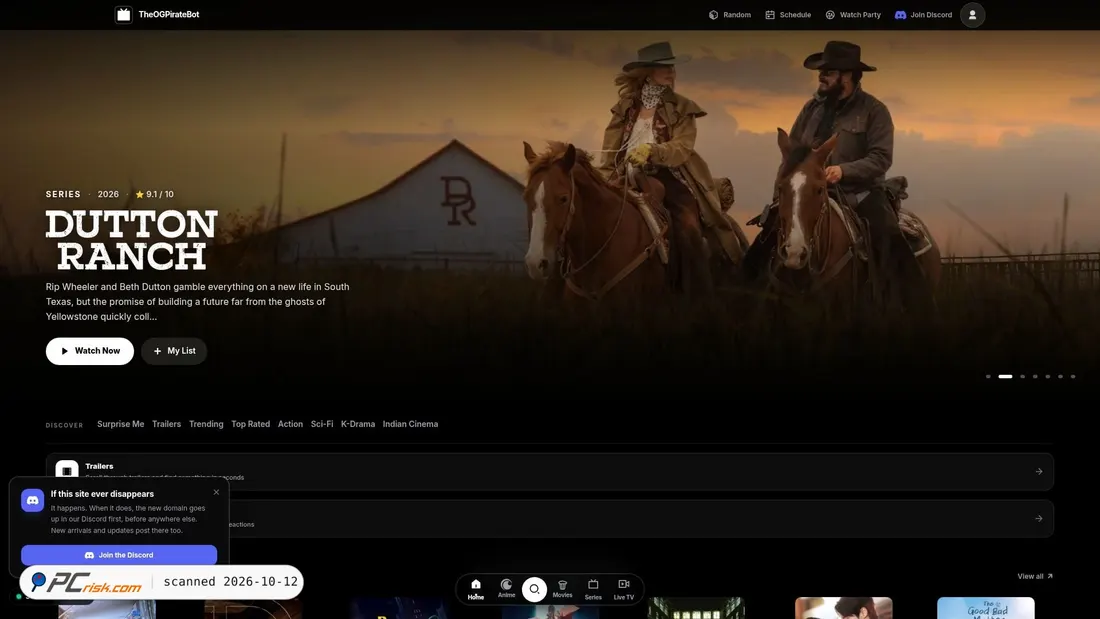 Captura de ecrã de theogpiratebot.online