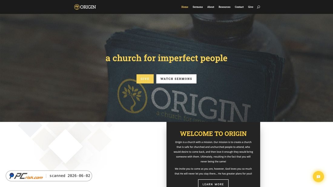 Screenshot von theoriginchurch.com