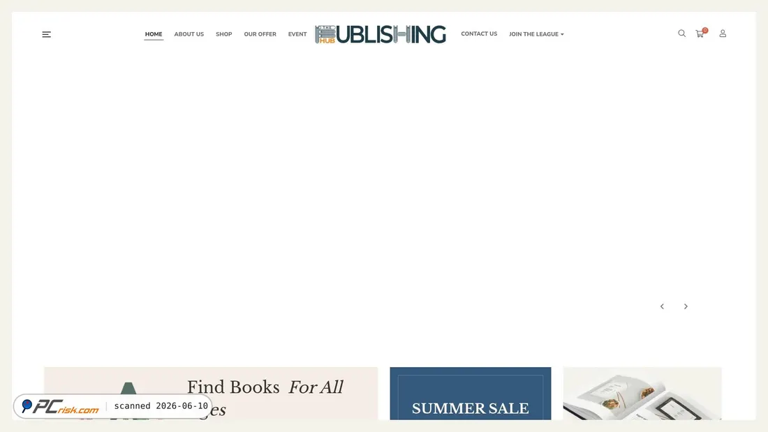 Screenshot of thepublishinghub.co.uk