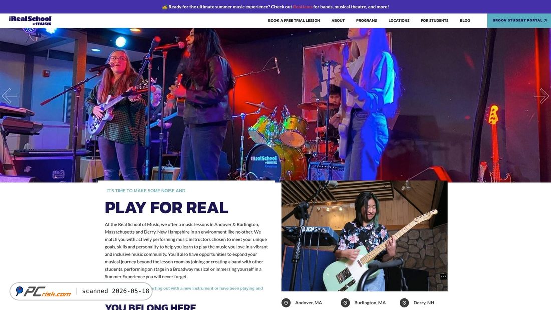 Screenshot of therealschoolofmusic.com
