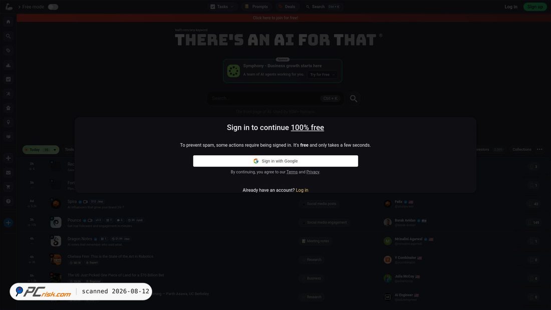 Screenshot von theresanaiforthat.com