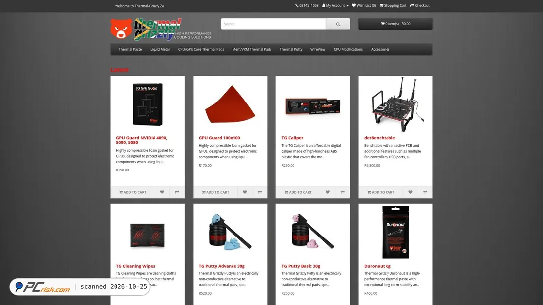 Screenshot von thermal-grizzly.co.za