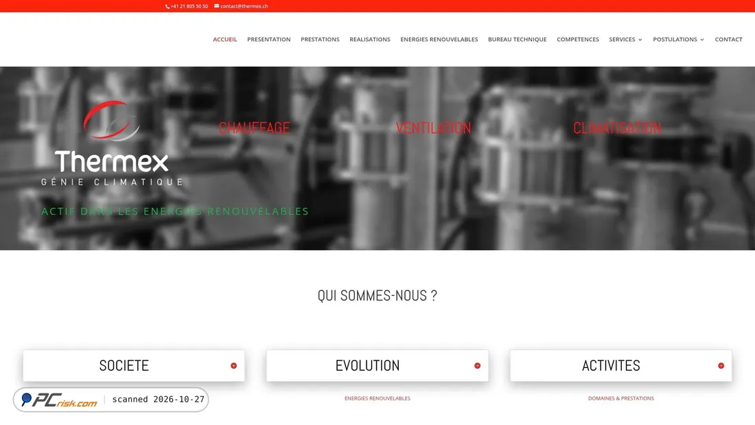 Screenshot of thermex.ch