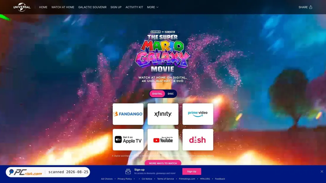 Screenshot of thesupermariogalaxymovie.com